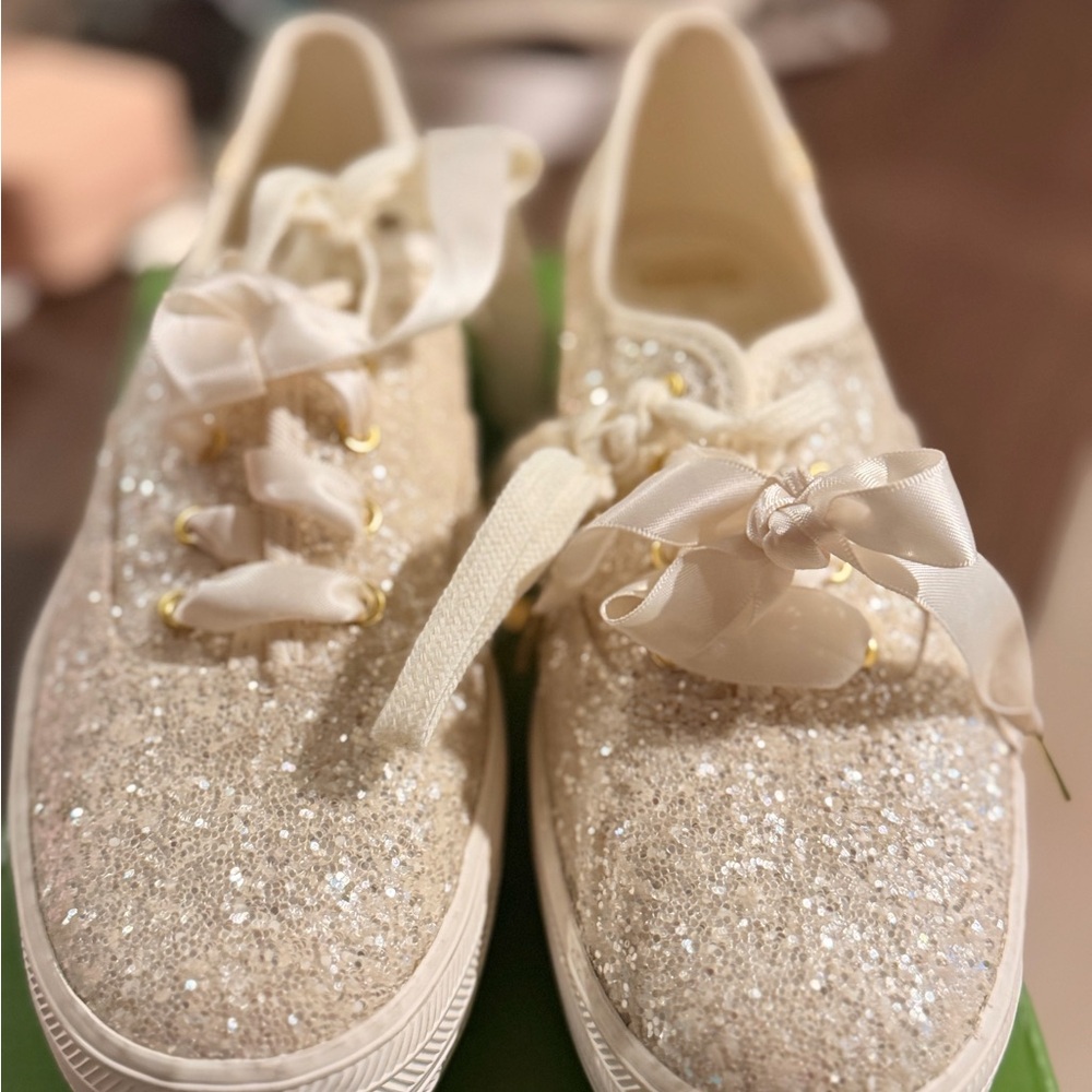 Girls' Sparkle Sneakers in Ivory - Brand Unspecified